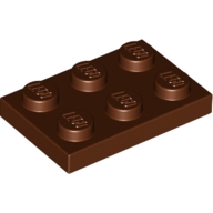 Lego destička 2x3, červeno hnědá (4211189)